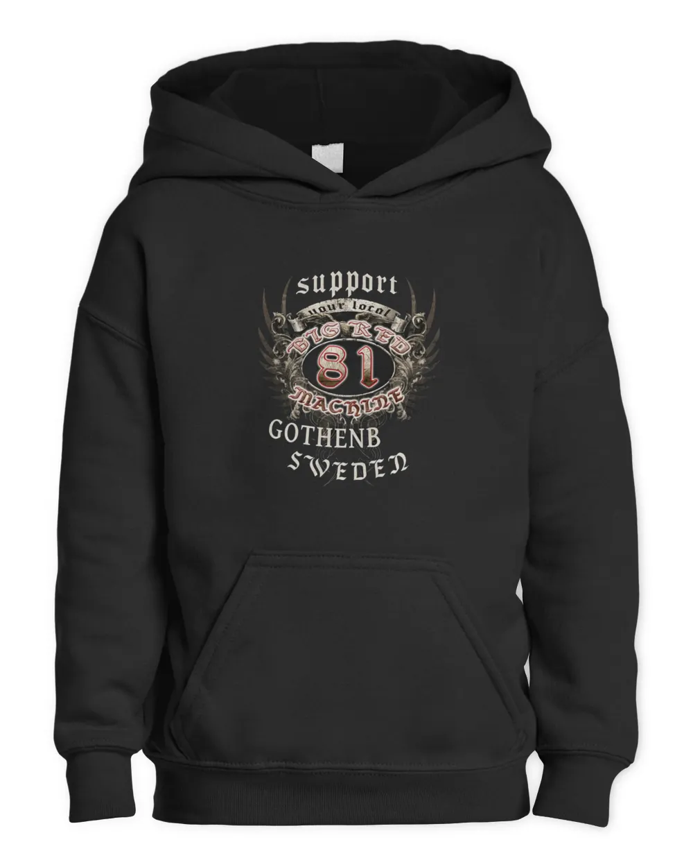 Hells Angels Sweden Crest Gothenburg Support81 Black T-Shirt Kids Pullover Hoodie black xs