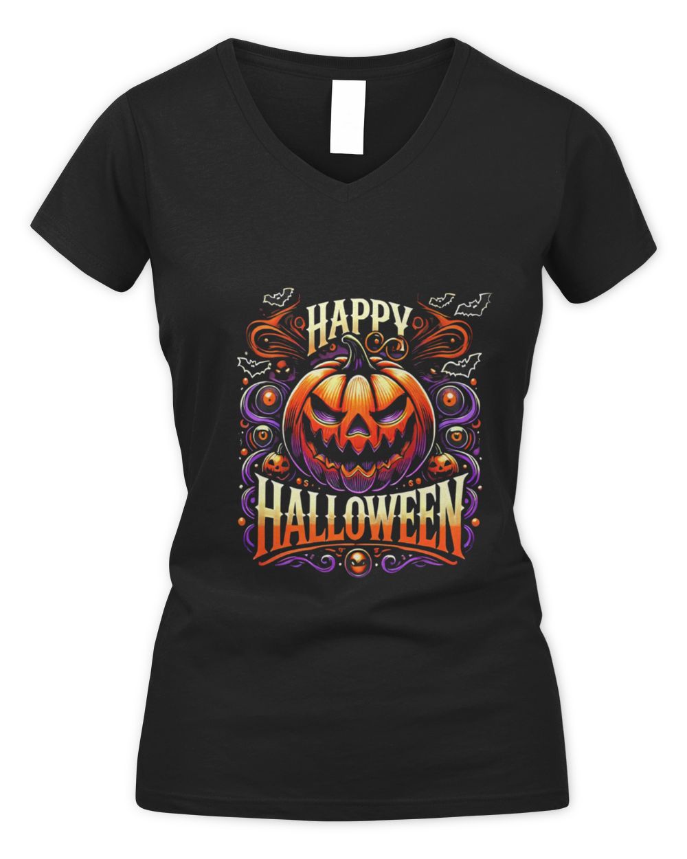 Happy Halloween Shirts Women's V-Neck T-Shirt black s