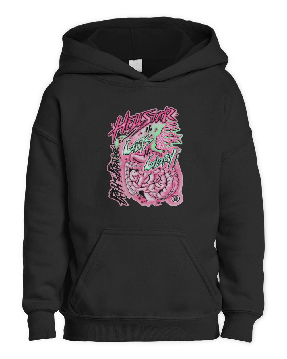 Hellstar No Guts No Glory shirt Kids Pullover Hoodie black xs