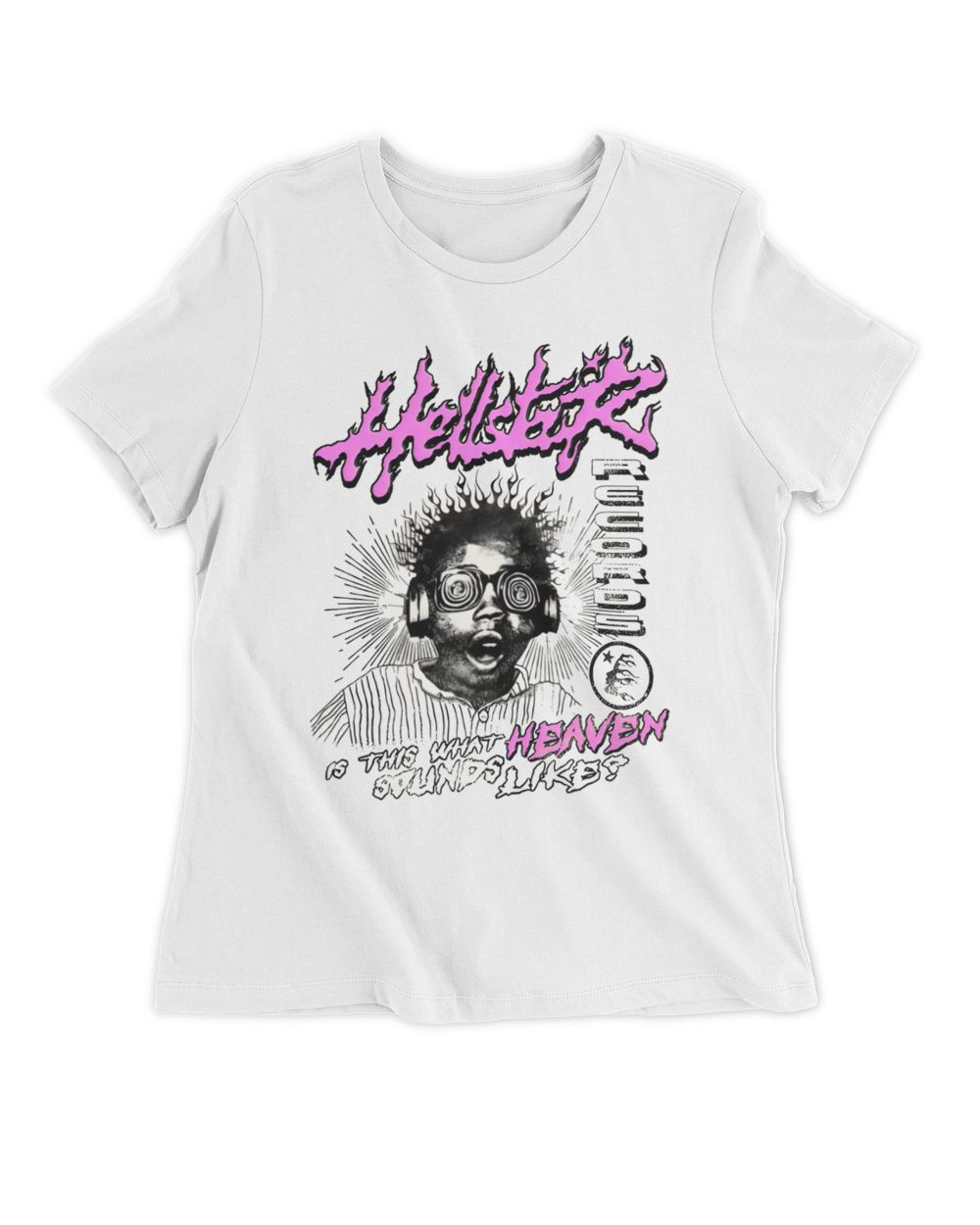 Hellstar Clothing Sounds Like Heaven Shirt Women's Premium Slim Fit Tee white s